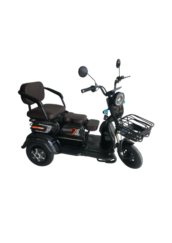 Triciclo Elétrico KIN 600W (3 Assentos) Preto Hattz - Image 2