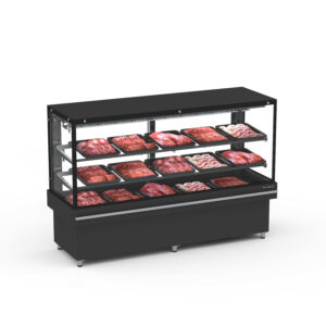 Vitrine Expositor Açougue Vanguard Top Prateleira EAVTP2000E Preto Vidro Reto 220V - Refrimate