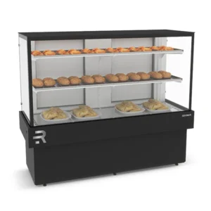 Vitrine Confeitaria Quente Vanguard Plus 1,45 Metro Preto CVPQ1450 220V Refrimate