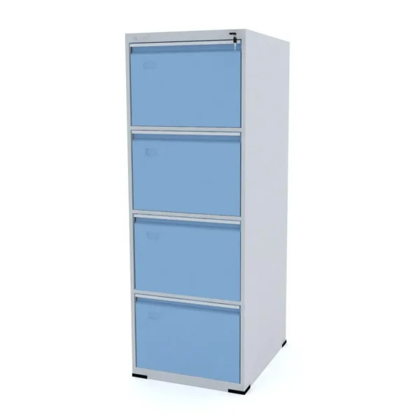 Armário Arquivo de Aço 4 Gavetas Pasta Suspensa Azul-Dali Pandin