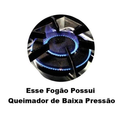 Fogão Industrial 4 Bocas 30X30 Baixa Pressão Economy Cristalaço - Imagem 2