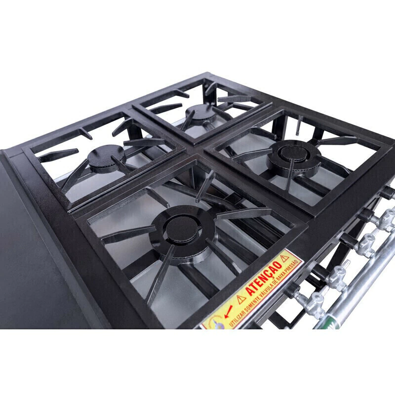 Fogão Industrial 4 Bocas 30X30 Baixa Pressão Economy Cristalaço - Imagem 3