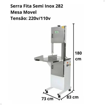 Serra Fita Grande 282cm Semi Inox Motor 1CV SIE-282 Eccel - Imagem 3