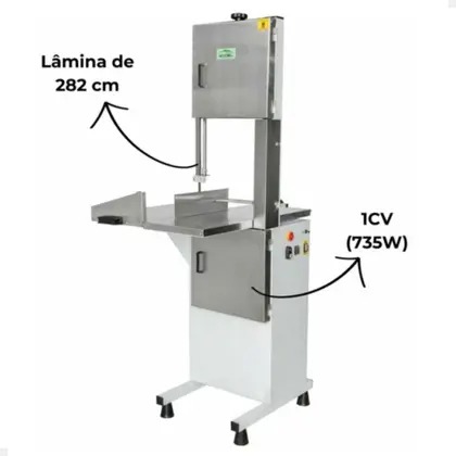 Serra Fita Grande 282cm Semi Inox Motor 1CV SIE-282 Eccel - Imagem 2