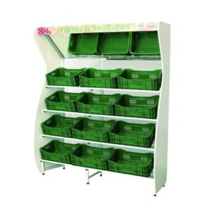 Fruteira Lateral em MDF com Espelho 12 Caixas Branco 220v