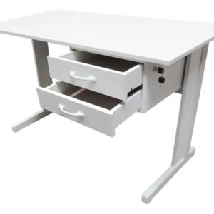 Mesa Birô de 1,20m com 2 Gavetas Cinza